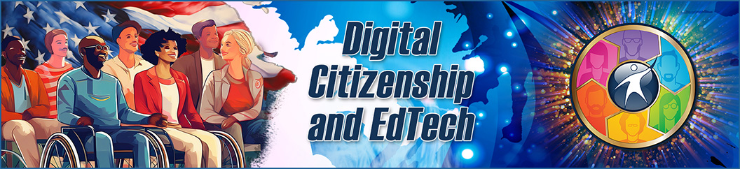 American Flag banner for Digital Citizenship and EDTECH